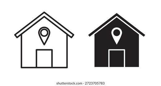 Home location icons vector collection for web designs. flat icons