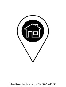 home with location icon,vector best line icon.