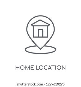 Home Location linear icon. Modern outline Home Location logo concept on white background from Maps and Locations collection. Suitable for use on web apps, mobile apps and print media.