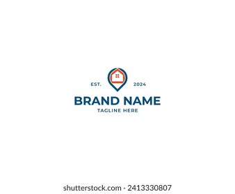 Home Location Logo Concept symbol sign icon Design Element. House with Pin Map Logotype. Vector illustration template