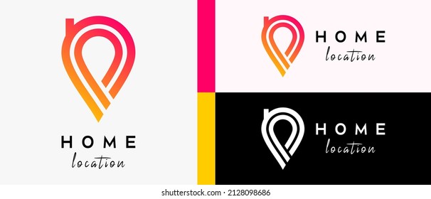 home location logo design template with a creative concept in the shape of the letter p in the pin icon. map or location icon vector illustration, premium vector