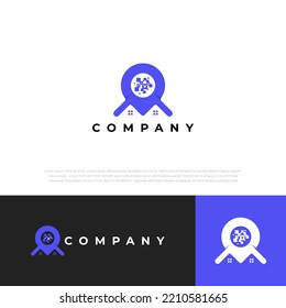 home location logo in modern illustration icon vector