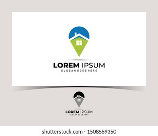 Home Location Logo Template. Vector Illustration
