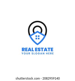 Home location logo templates. pin location symbol real estate.