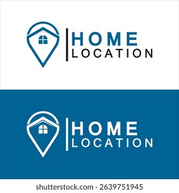 Home Location map pin logo design vector template. concept house combined with pin maps.