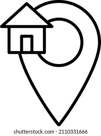 Home Location Outline Icon Vector