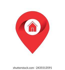 Home location pin flat style