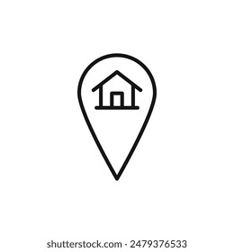 Home Location Pin Icon Ideal for Real Estate and Navigation