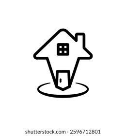 home location pin icon, simple flat style, illustration, logo sign symbol pictogram template, for ui or ux isolated on white for mobile app, editable