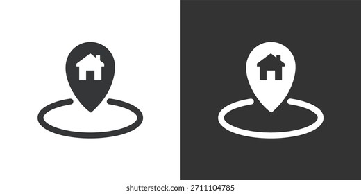Inicio Locación Icono de Pin. Icono de la serie de glifos sólidos
