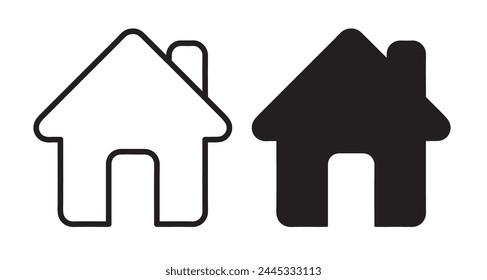 Home Location and Residential Icon Set. House Mapping and Property Symbols.