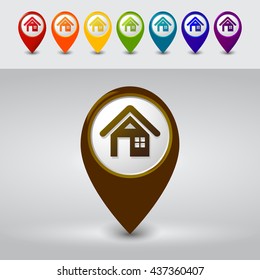 Home Location Set Pointer / All Color Home Pin