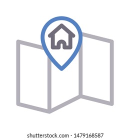 home location thin line vector icon