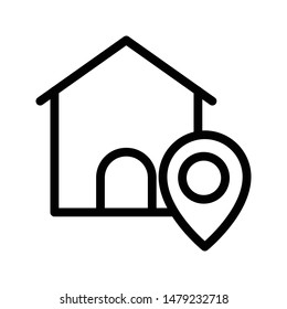 home location thin line vector icon