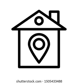 home location thin line vetor icon