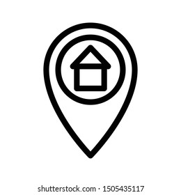 home location thin line vetor icon
