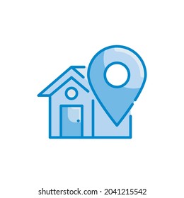Ilustración de estilo de icono del vector de ubicación del hogar. archivo Eps 10