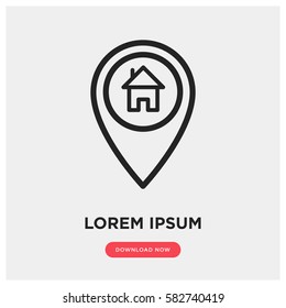 Home location vector icon
