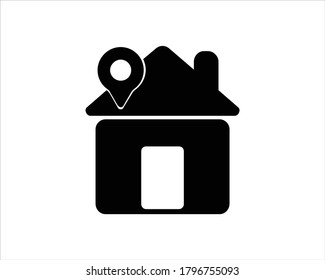 Home location vector icon for apps and websites