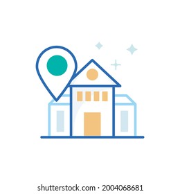Home Location Vector Icon style illustration. EPS 10 File