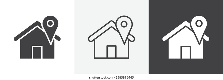 Home location vector icons collection graphic designs for ui designs