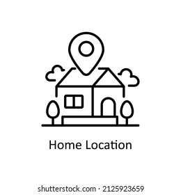 Home Location vector Outline icon for web isolated on white background EPS 10 file