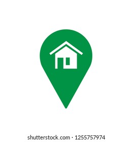 Home Locator Icon. Location Vector. Place Illustration. Coordinate Sign. Position Symbol Logo Template. EPS 10.