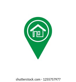 Home Locator Icon. Location Vector. Place Illustration. Coordinate Sign. Position Symbol Logo Template. EPS 10.