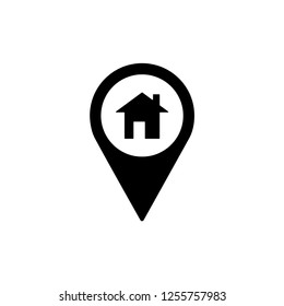 Home Locator Icon. Location Vector. Place Illustration. Coordinate Sign. Position Symbol Logo Template. EPS 10.
