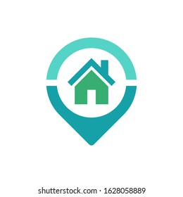 Home locator logo template vector icon design