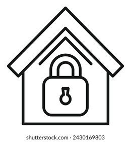 Home lock access icon outline vector. Secure stop theft. Gesture vigilant