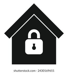 Home lock access icon simple vector. Secure stop theft. Gesture vigilant