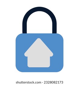 Icono de bloqueo residencial. Diseño de iconos de color plano. 