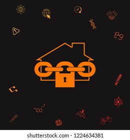 Home lock icon. Graphic elements for your design