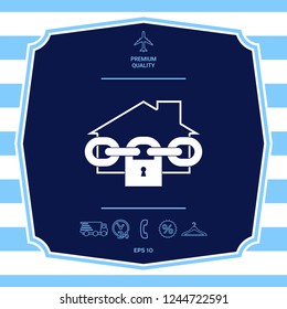 Home lock icon. Graphic elements for your design