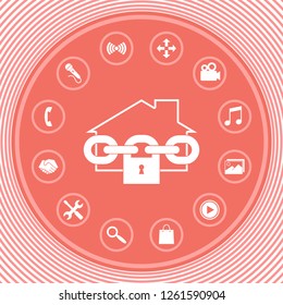 Home lock icon. Graphic elements for your design