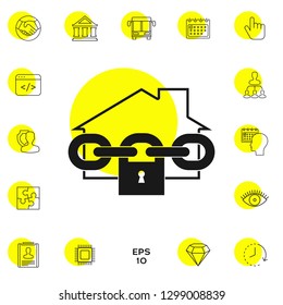 Home lock icon. Graphic elements for your design