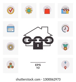 Home lock icon. Graphic elements for your design