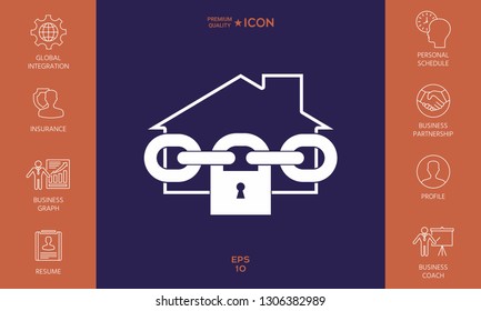 Home lock icon. Graphic elements for your design