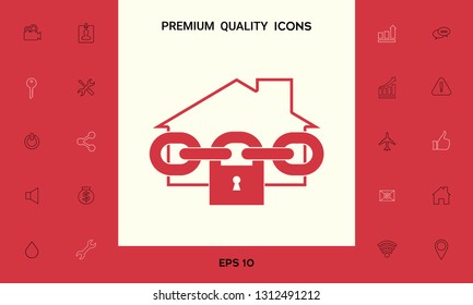 Home lock icon. Graphic elements for your design