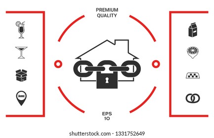 Home lock icon. Graphic elements for your design
