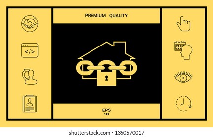 Home lock icon. Graphic elements for your design