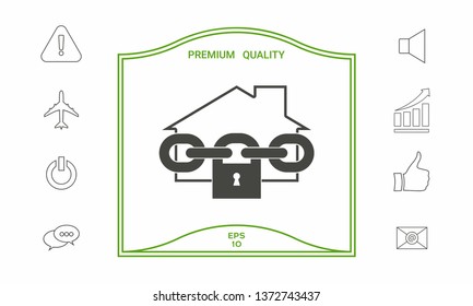 Home lock icon. Graphic elements for your design