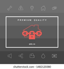 Home lock icon. Graphic elements for your design