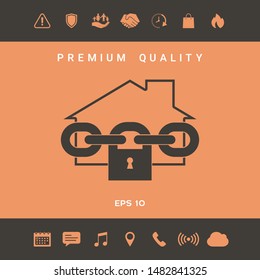 Home lock icon. Graphic elements for your design