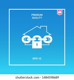 Home lock icon. Graphic elements for your design