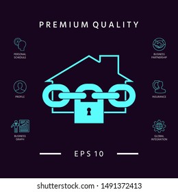Home lock icon. Graphic elements for your design