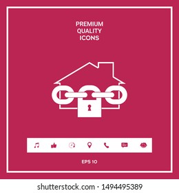 Home lock icon. Graphic elements for your design
