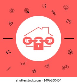 Home lock icon. Graphic elements for your design
