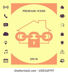 Home lock icon. Graphic elements for your design